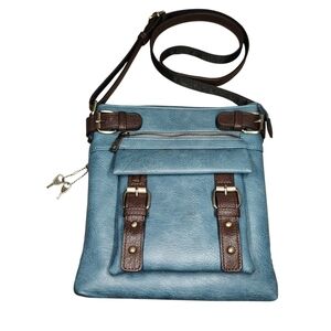 Jessie James CC Hannah Crossbody Bag Purse Blue Brown